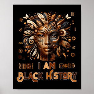 Póster Mes de la historia negra Orgullo Melanin Mujeres a