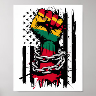 Póster Mes de la Historia Negra Piso Bandera Estadouniden