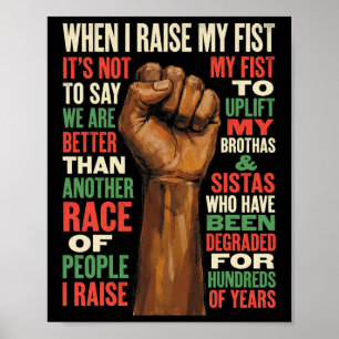Póster Mes de la Historia Negra Puño en Alto Derechos Civ
