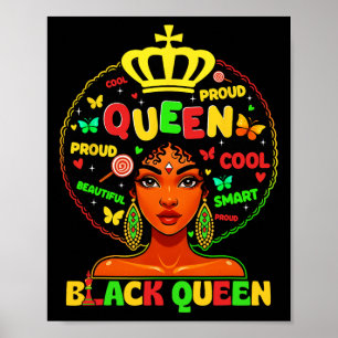 Póster Mes de la Historia Negra Reina Negra Afro Melanina