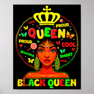 Póster Mes de la Historia Negra Reina Negra Afro Melanina