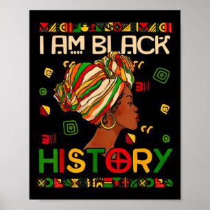 Póster Mes de la Historia Negra Soy Historia Negra Mujer