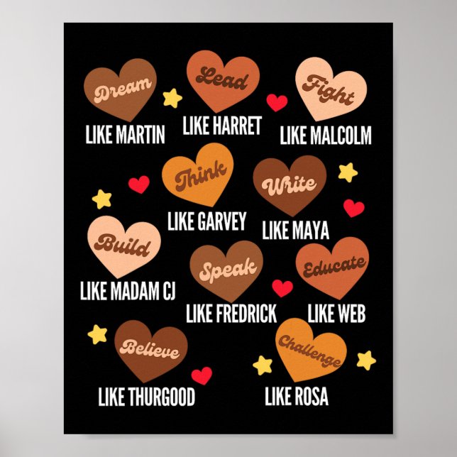 Póster Mes de la Historia Negra Sueña como el Líder Afric (Frente)