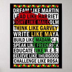 Póster Mes de la Historia Negra Sueña Como Hombres Lídere