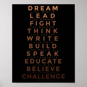 Póster Mes de la Historia Negra Tee Dream Like Martin Lea