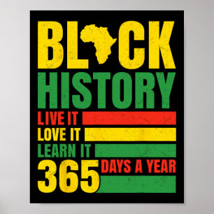 Póster Mes de la Historia Negra Vive Aprende 365 Días Des