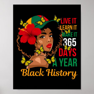 Póster Mes de la Historia Negra Vive Aprende Hazlo 365 D