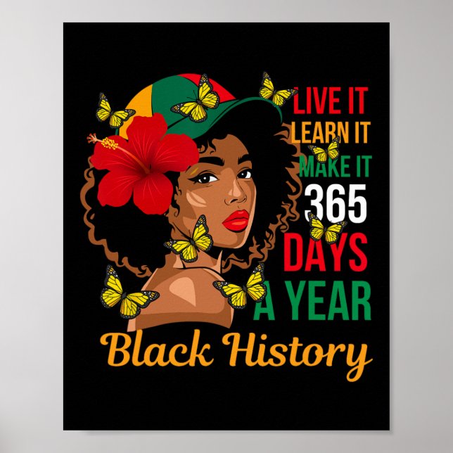 Póster Mes de la Historia Negra Vive Aprende Hazlo 365 D (Frente)
