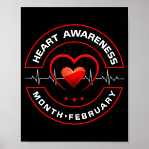 Póster Mes de la Salud del Corazón Febrero Salud del Cora