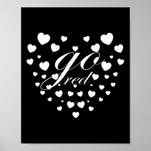 Póster Mes de la salud del corazón rojo Tee American Hear