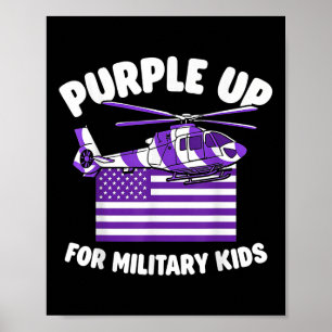 Póster Mes De Niños Militares Púrpura Para Niños Militare