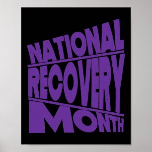 Póster Mes de recuperación nacional Diseño de tipografía 