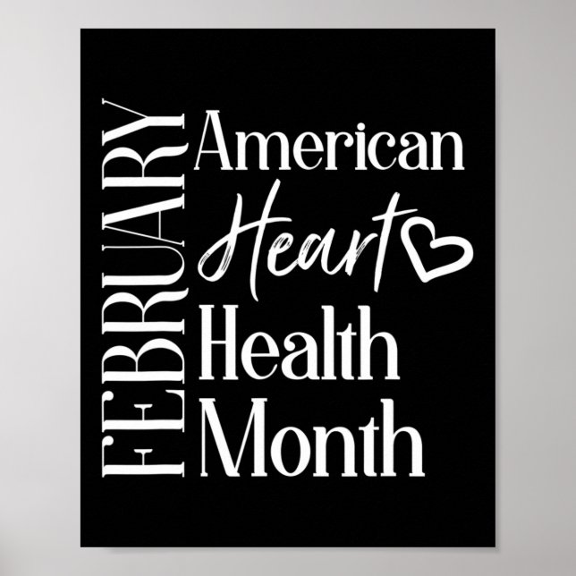 Póster Mes de Salud Febrero Salud Cardíaca Estadounidense (Frente)