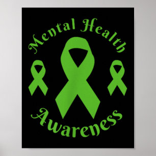 Póster Mes de Salud Mental Usamos Salud Mental Verde Aw
