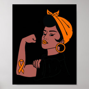 Póster Mes de sensibilización sobre leucemia Naranja Ribb