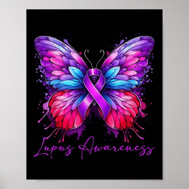 Póster Mes de toma de conciencia de Lupus por mariposa (Frente)