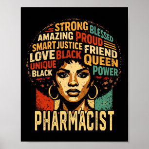 Póster Mes del Historiador Negro Farmacéutico Orgullo Neg