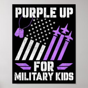 Póster Mes del niño militar morado por militar