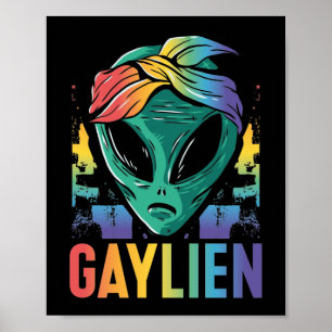 Póster Mes del orgullo gay LGBT Gaylien