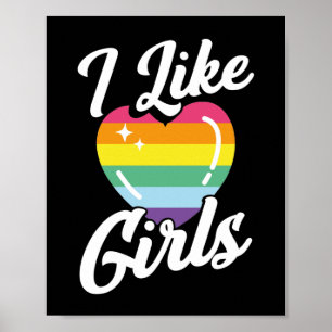 Póster Mes del Orgullo Gay LGBT Me Gustan Los Chicas