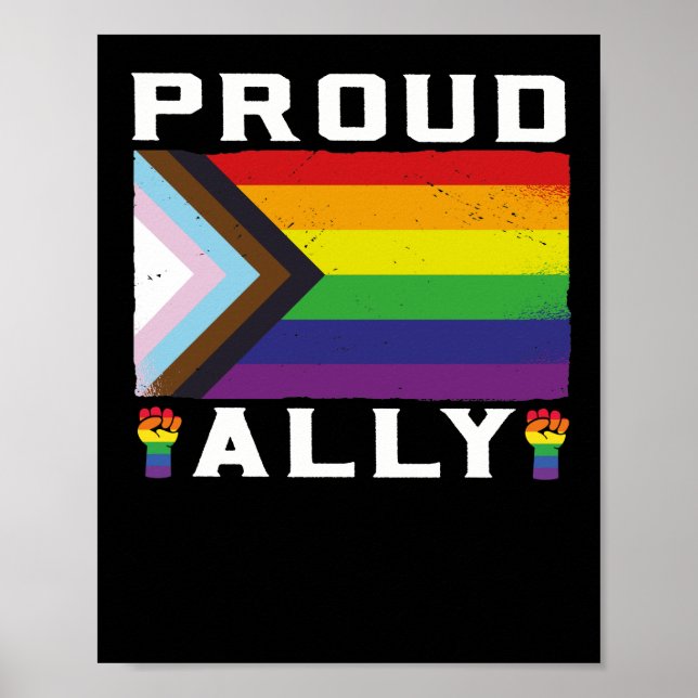 Póster Mes del Orgullo Gay LGBT: Orgulloso aliado (Frente)