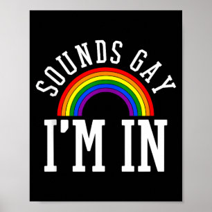 Póster Mes del Orgullo Gay Suena Arcoíris Gay Divertido G
