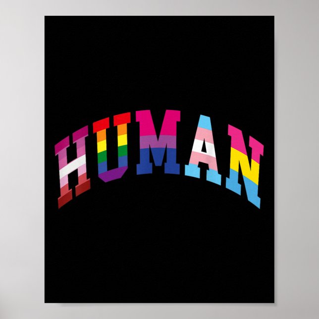 Póster Mes del Orgullo Humano Lgbt Gay Igualdad Arcoiris  (Frente)