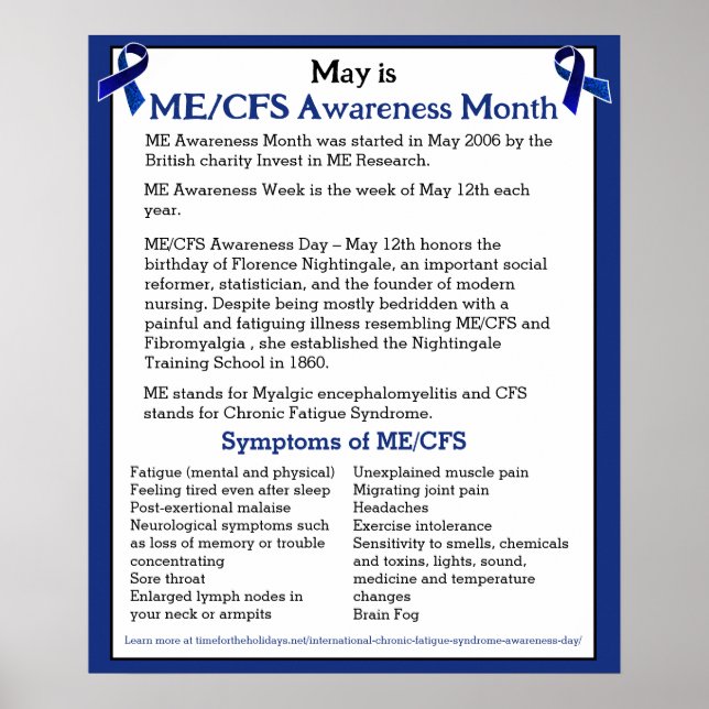 Póster Mes, día y semana de concientización del ME/CFS (Frente)