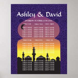 Póster Mesa Boda Noches Árabes Poster Sillones púrpura