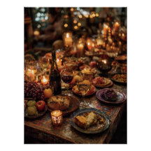Mesa de Banquete de Vino Tinto Ornamentada