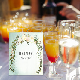 Póster Mesa de bebidas Rosa Blanca Verde Bebé Sprinkle Du