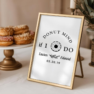 Póster Mesa de Boda de Donut Dibujado a Mano Rústico Me I