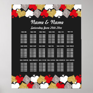 Póster Mesa de boda Vegas Casino Asientos 18 Mesas