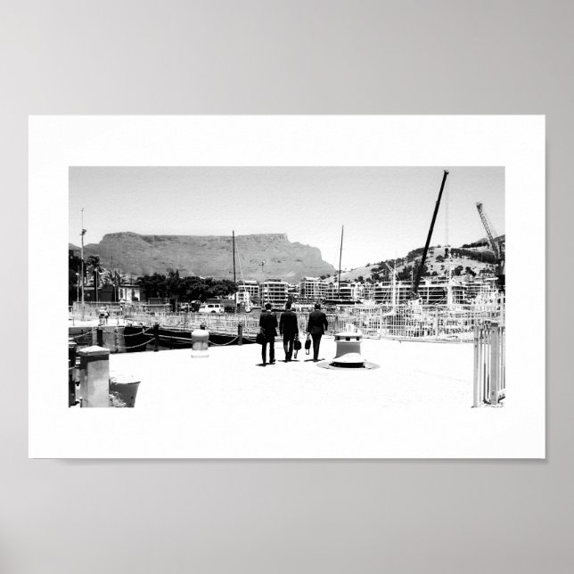 Póster Mesa de Ciudad del Cabo Montaña 3 Hombres Poster B (Frente)