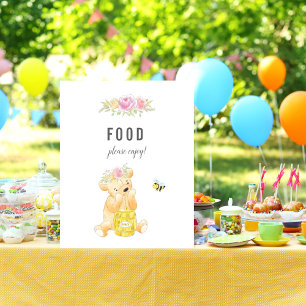Póster Mesa de Comida de Niña Dulce Oso de Peluche Baby S