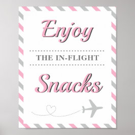 Póster Mesa de Comida Snacks Viaje Aerolínea Fiesta
