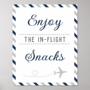 Póster Mesa de Comida Snacks Viajes Aerolínea Fiesta