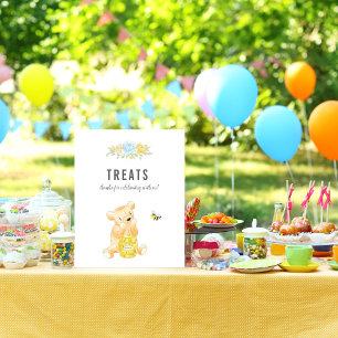 Póster Mesa de Dulces Adorables para Baby Shower de Oso T