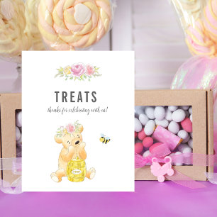 Póster Mesa de Dulces Lindo de Niña Oso de Peluche Baby S