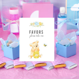 Póster Mesa de Favores Adorable Niño Oso de Peluche Baby