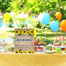 Póster Mesa de Golosinas Rustica Girasoles Baby Shower