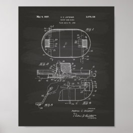 Póster Mesa de juego de hockey 1937 Patent Art - Chalkboa