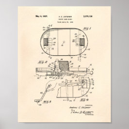 Póster Mesa de juego de hockey 1937 Patent Art - Old Pepe