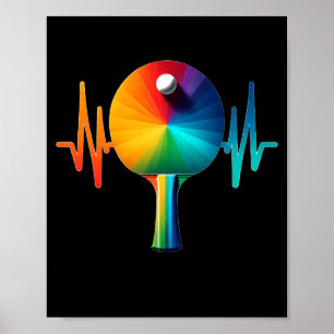 Póster Mesa de ping pong pulso tenis de mesa latido del c