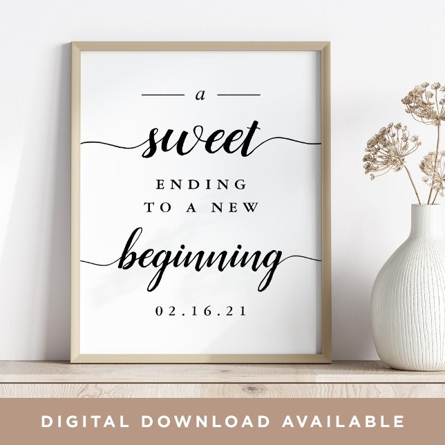 Póster Mesa de postre Boda de caligrafía blanca y negra (Subido por el creador)