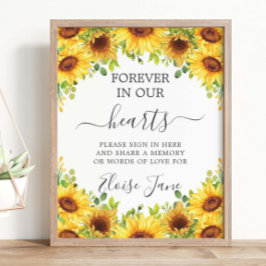 Póster Mesa de recuerdo de flores de girasoles Funeral Me
