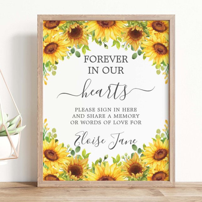 Póster Mesa de recuerdo de flores de girasoles Funeral Me (Subido por el creador)