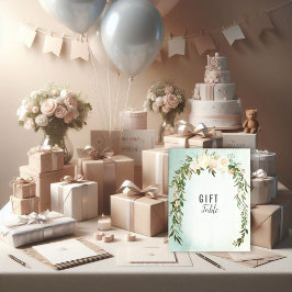Póster Mesa de regalo Rosa Blanca Verde Bebé Sprinkle Duc
