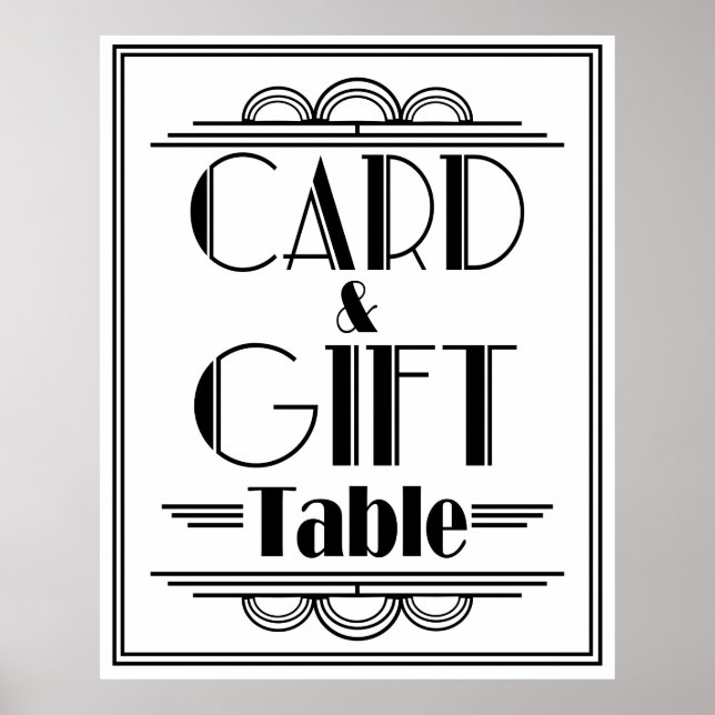Póster Mesa de regalo y tarjeta estilo Gatsby Art Deco (Frente)