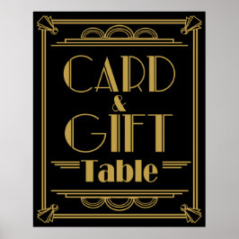 Póster Mesa de regalos y tarjetas de estilo Art Deco Gats